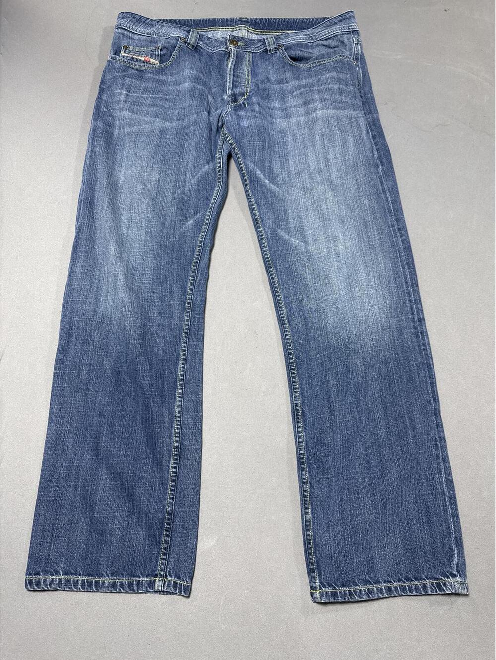 Diesel Industries Jeans Mens 38 Blue Medium Wash Straight Leg Cotton Casual